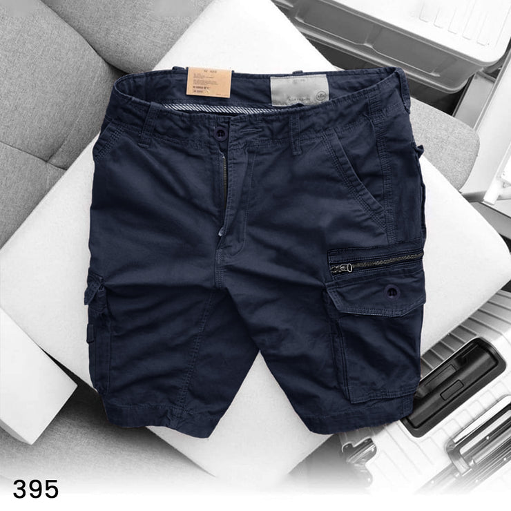 Navy Blue Cargo Shorts Zipped Pocket