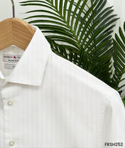 White Textured Stripe Formal Shirt FRSH252